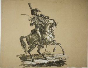 Königliche Garde, berittener Husar und Pferd, Nr. 6 von Carle Vernet