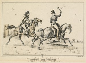 Szenen des täglichen Lebens, Straßen und Wege: Postroute..., 1817