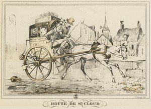 Szenen des täglichen Lebens, Straßen und Wege: Straße nach Saint-Cloud von Carle Vernet