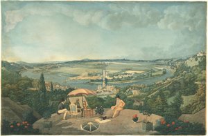 Blick auf Paris von der Terrasse des Pavillon de Brimborion von Carle Vernet