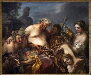 Der betrunkene Silen. Gemälde von Carle Van Loo (1705-1765), Öl auf Leinwand von Carle van Loo