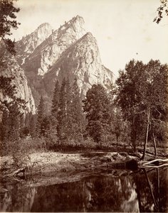 Die drei Brüder, Yosemite von Carleton E. Watkins.