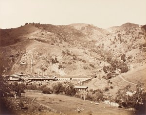 Die Werke und die Mine, New Almaden, Santa Clara, Kalifornien von Carleton E. Watkins