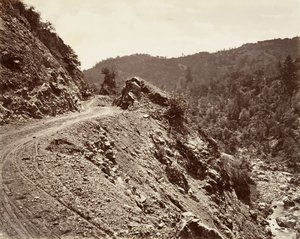 Sulphur Creek und Flume-Straße zu den Geysiren, 1868-70, gedruckt ca. 1876