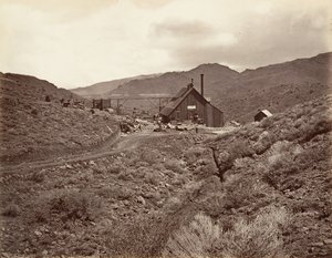 Sutro-Tunnel-Schacht Nr. 3, 1875, gedruckt ca. 1876 von Carleton Emmons Watkins