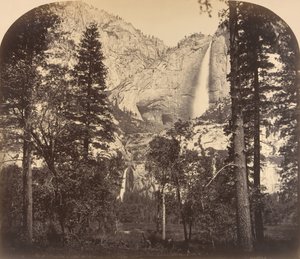 Yosemite Fall. Das Tal hinunter. 2637 Ft., 1861 von Carleton Emmons Watkins