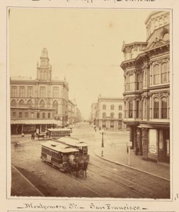 Montgomery Street von Market Street, San Francisco von Carleton Watkins