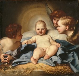 Das Jesuskind mit Engeln und dem kleinen Johannes dem Täufer
