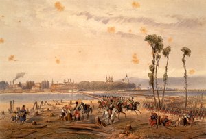 Die Franzosen überqueren die Sesia bei Vercelli im Jahr 1859