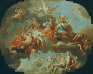 Allegorie des Friedens und der Gerechtigkeit von Carlo Carlone