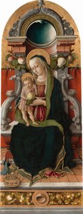 Madonna und Kind auf dem Thron mit Stifter, 1470 von Carlo Crivelli