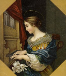 Heilige Cäcilia spielt die Orgel