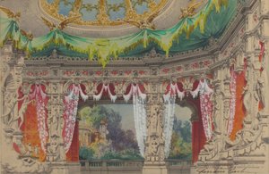 Bühnenbildentwurf für ein Ballett: Don Parasol, 1869