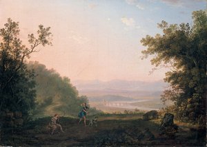 Eine arkadische Landschaft mit Adonis, der sich von Venus verabschiedet