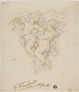 Spandrendekoration mit zwei Putti von Carlo Maratti