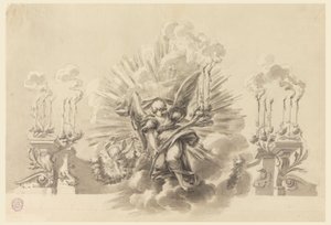 Zeichnung, Entwurf für eine zeremonielle Dekoration, ca. 1760
