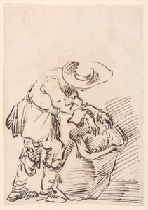 Zeichnung, Arbeitender Bauer, 1728–78 von Carlo Marchionni