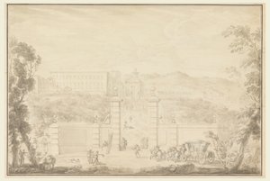 Ansicht eines Klosters, das Besuch von hohen Persönlichkeiten erhält von Carlo Marchionni