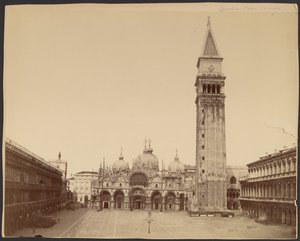 St. Markus Basilika mit Glockenturm, Venedig von Carlo Naya