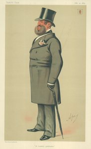 Sir Henry Josias Stracey, ein Landedelmann, 10. Juli 1875, Vanity Fair Karikatur von Carlo Pellegrini