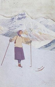 Skifahrer auf den Pisten von Engelberg, Schweiz