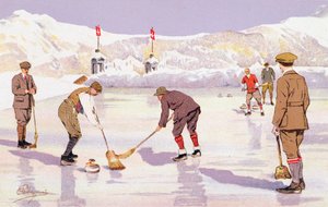 Die Curlingbahn (Farblitho)