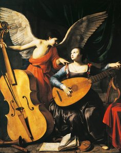 Heilige Cäcilia und Engel, von Carlo Saraceni, ca. 1610