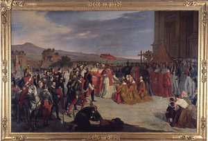 Die Wiedereinweihung der Lateranbasilika in Rom durch Papst Pius IX., von De Paris, Carlo (1800-1861)