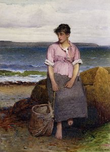 Ein junges Fischermädchen am Meer