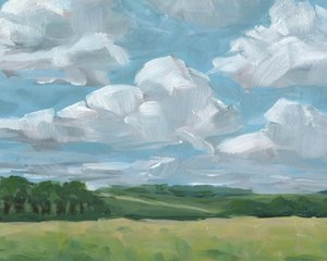 Sommerhimmel über Feldern