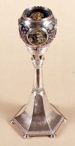 Plique-à-jour-emaillierte Lampe, 1905-12