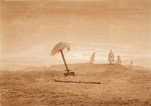 Landschaft mit Gräbern, ca. 1835-1837 von Caspar David Friedrich