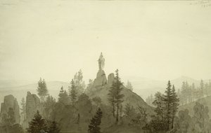 Statue der Madonna in den Bergen