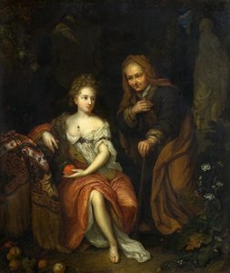 Vertumnus und Pomona von Caspar (follower of) Netscher