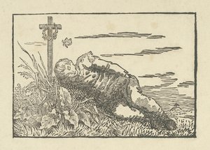 Schlafender Junge auf einem Grab, 1802 von Caspar David Friedrich