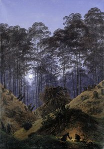 Im Wald im Mondlicht von Caspar David Friedrich
