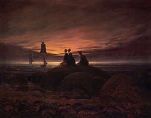 Mondaufgang über dem Meer von Caspar David Friedrich