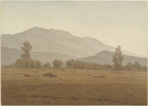 Neumond oder Sonnenfinsternis über dem Riesengebirge von Caspar David Friedrich