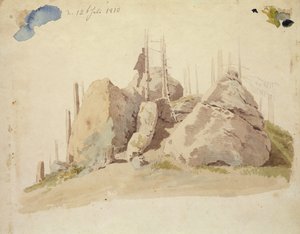 Felsen und Baum: unvollendete Studie, 12. Juli 1810