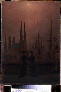 Abend im Hafen (Schwestern). Gemälde von Caspar David Friedrich (1774-1840) 1818-1820 Maße: 74x52 cm Eremitage-Museum, Sankt Petersburg von Caspar David Friedrich