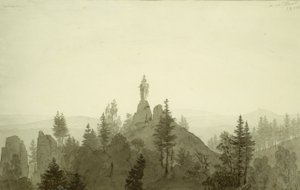 Statue der Madonna in den Bergen