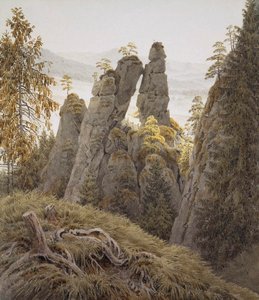 Die Felsentore in Neurathen, zwischen 1826 und 1828 von Caspar David Friedrich