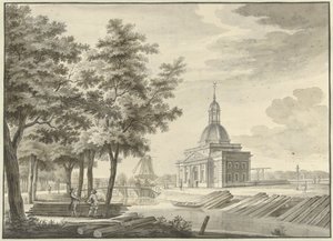 Ansicht des neu erbauten Muiderpoort, 1771 von Caspar Jacobsz. Philips