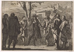 König Karl I. von England wird von englischen Soldaten gefangen genommen, 1647 von Caspar Luyken (attributed to)
