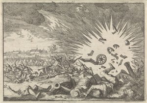 Explosion eines französischen Pulvermagazins während der Belagerung von Namur, 1640