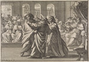 Während der Wahl von Urban VIII geraten Kardinal Borja und Kardinal Antonio Barberini aneinander, 1632