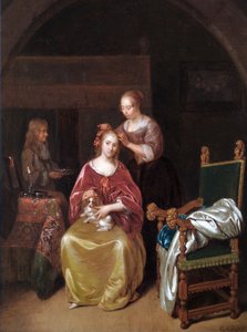 Eine Dame bei ihrer Toilette von Caspar Netscher