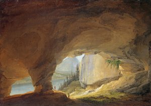 Blick von der Beatushöhle auf den Thunersee, 1776 von Caspar Wolf