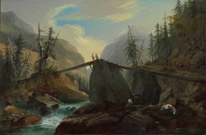 Holzbrücke über die Lütschine bei Gsteig, 1774 von Caspar Wolf