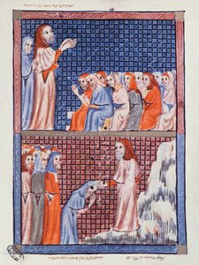 Illustrationen zum Leben des Moses aus der Haggadah von Sarajevo